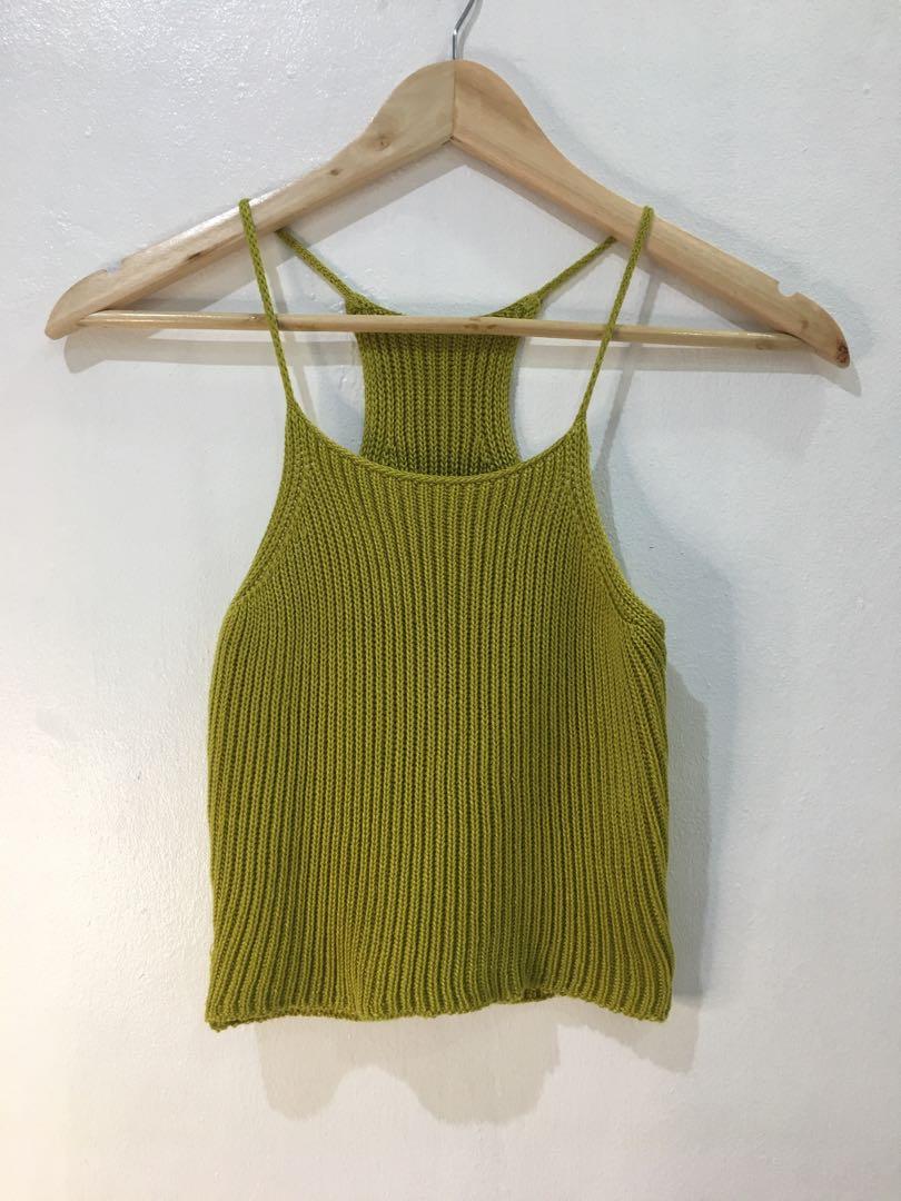 green crochet top