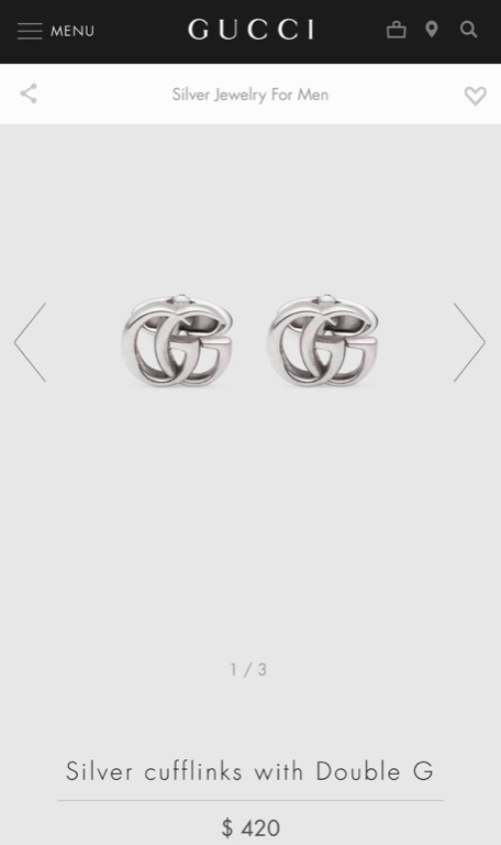 Gucci Silver Cufflinks in original box, Men's Fashion, Watches &  Accessories, Jewelry on Carousell
