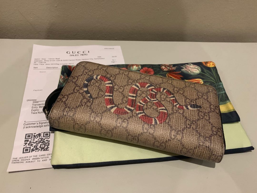 Gucci snake long wallet, Luxury, Bags & Wallets on Carousell