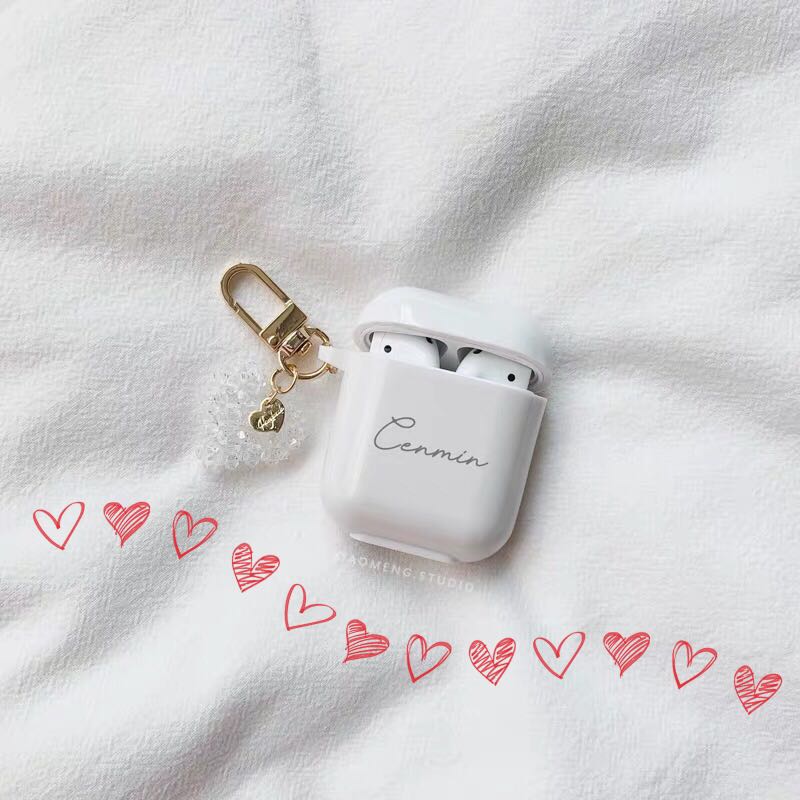 Heart Charm Name Customised Cover AirPods 1/2 Pro