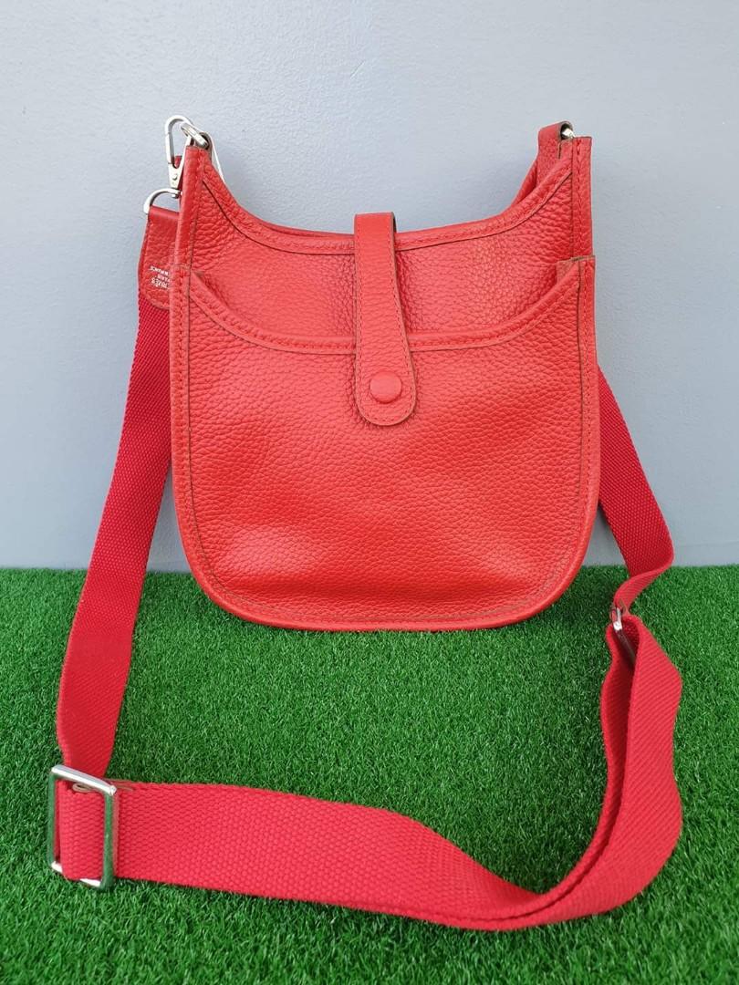 hermes red crossbody bolsa
