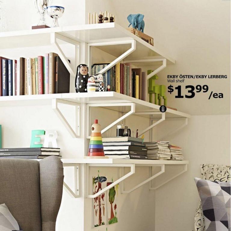 Ikea Ekby Lerberg bracket, Furniture & Home Living, Furniture, Shelves