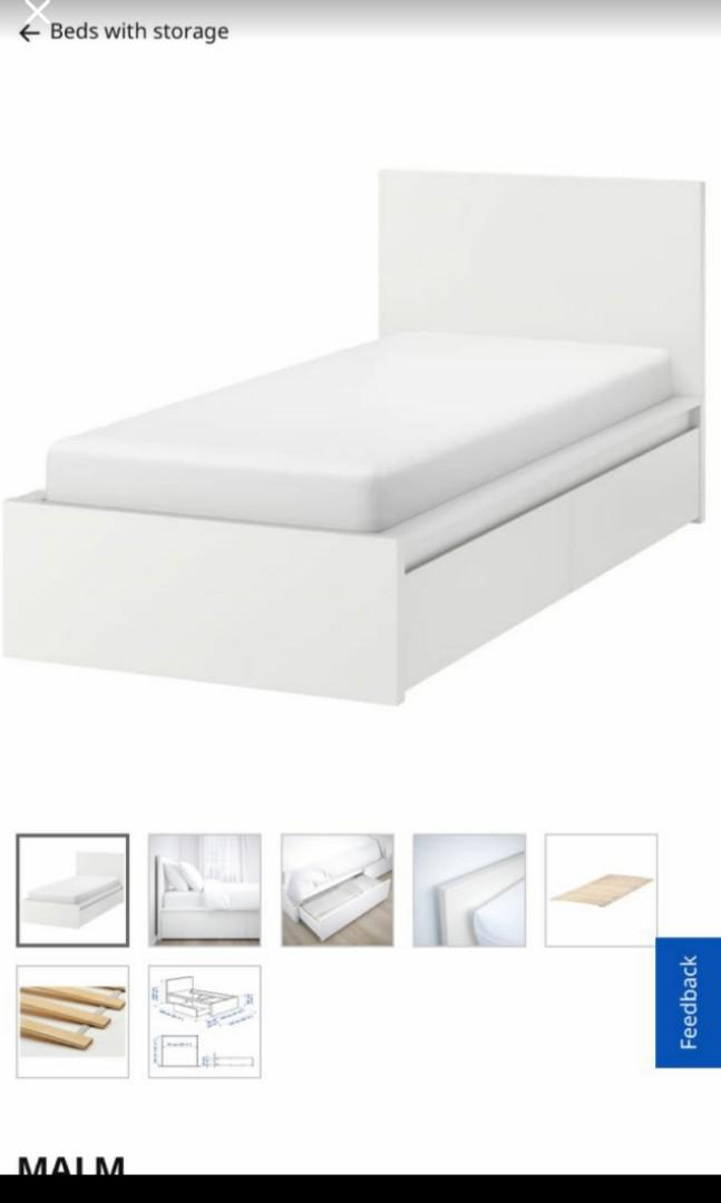 Ikea Single Bed Frame 2 Pull Out, Ikea Brusali Queen Bed Frame With Storage