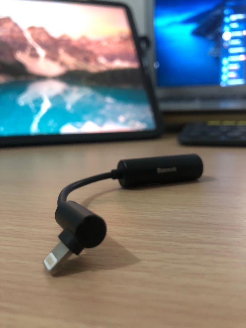 Iphone dongle splitter / iphone headphone jack (Baseus) (Category: Portable Audio Accessories) located in Quezon City. Submitted by gabbytan96 (Listing ID 1014528422, Image 2). Description: The item is relatively new. I haven't used it a lot since I also have an original iphone dongle that comes with the phone. RFS: I'm now using airpods Price at lazada is more than ₱600 The product will be coming from CDO and shipping fee shall be shouldered by 