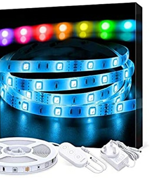 LED Strips Lights 5M SHINELINE 16.4Ft RGB SMD 5050 Dimmer Led Strip Lights with 