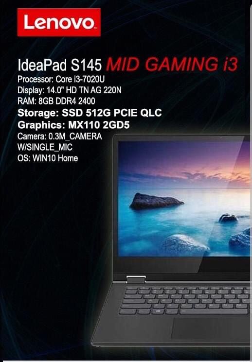 Lenovo S145 Mid Gaming I3 Electronics Computers Laptops On Carousell