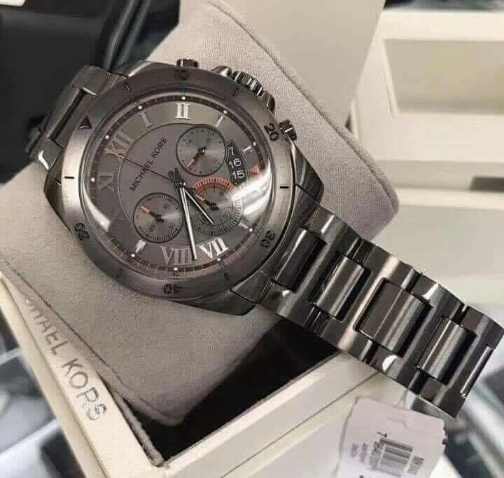 Michael Kors Brecken Chronograph Ion Plated Grey Dial 44mm Men's Watch  MK8465 796483216785 | eBay