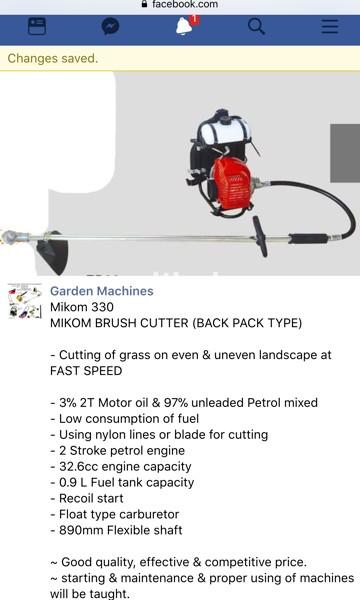 Mikom back pack grass cutter(Petrol Engine)64884981178243110