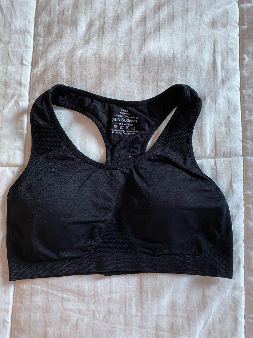 Miniso black sports bra Men s Fashion Activewear on Carousell