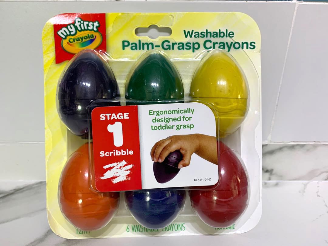 My First Crayola Washable Palm Grasp Crayons, 6/Pack (81-1451)