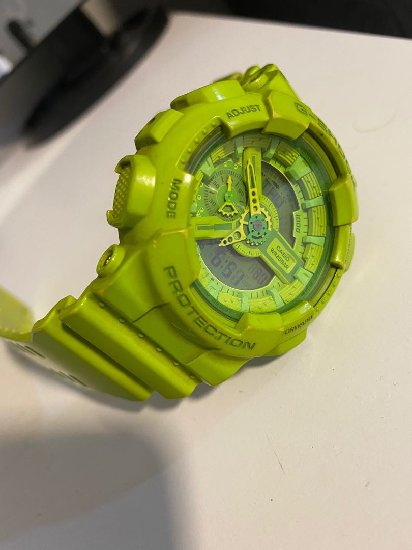 G shock lime green watch sales