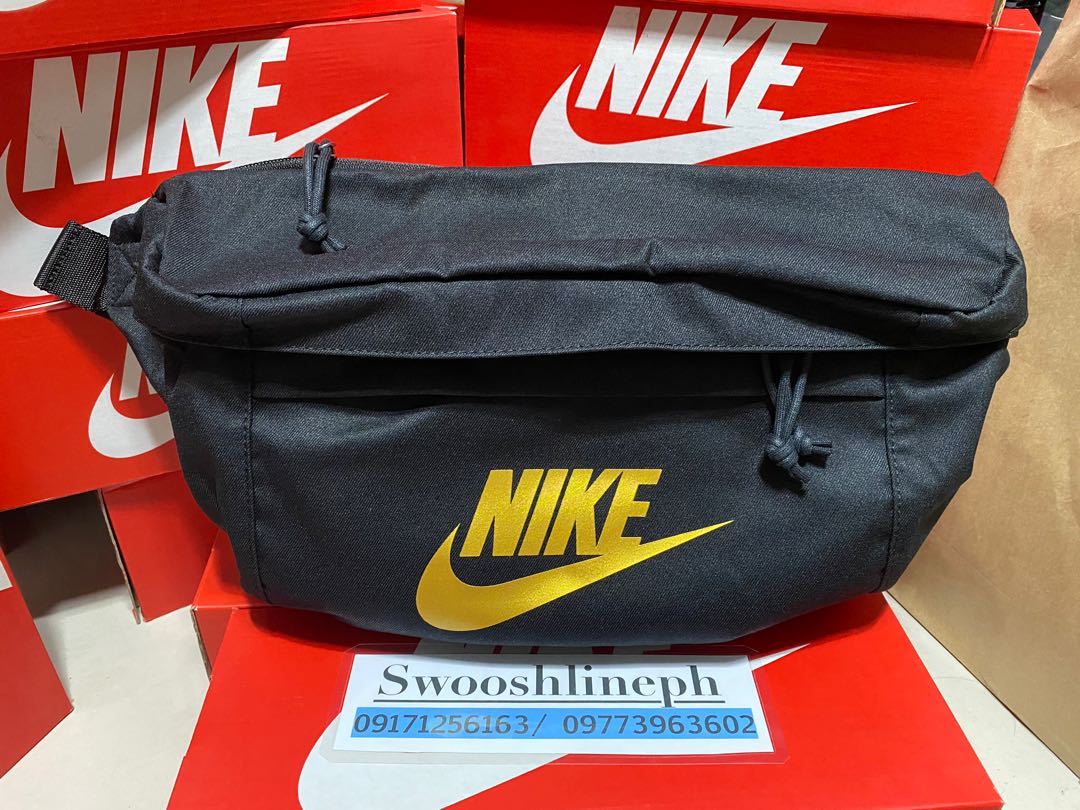 nike fanny pack black and gold