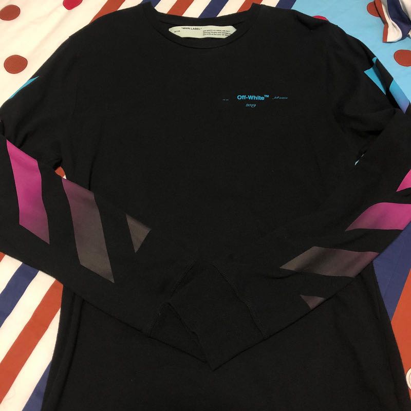 Off White Gradient Long Sleeve Tee, Men 
