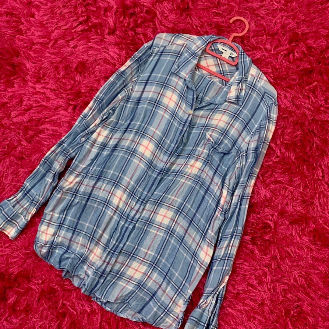 Old Navy Plaid Flannel Shirt Women S Fashion Clothes Tops On Carousell