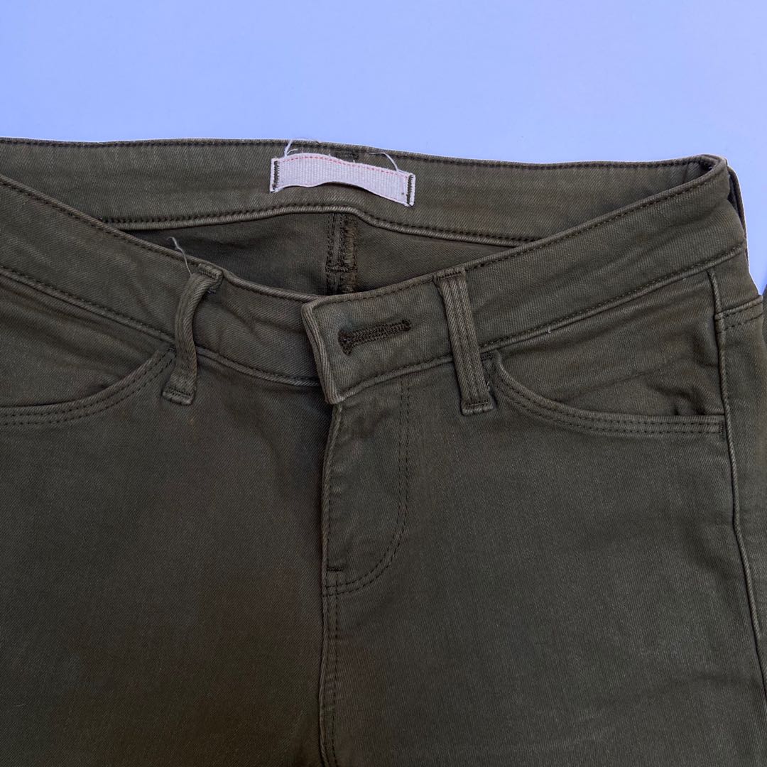 olive green denim jeans