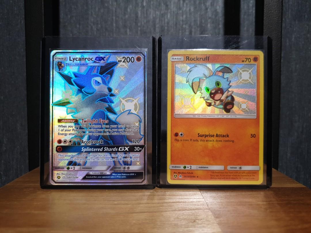 Rare Rockruff Pokemon Card Pokemon Tcg Hidden Fates Shiny Rockruff Lycanroc Gx Card Toys Games Board Games Cards On Carousell pokemon tcg hidden fates shiny rockruff lycanroc gx card
