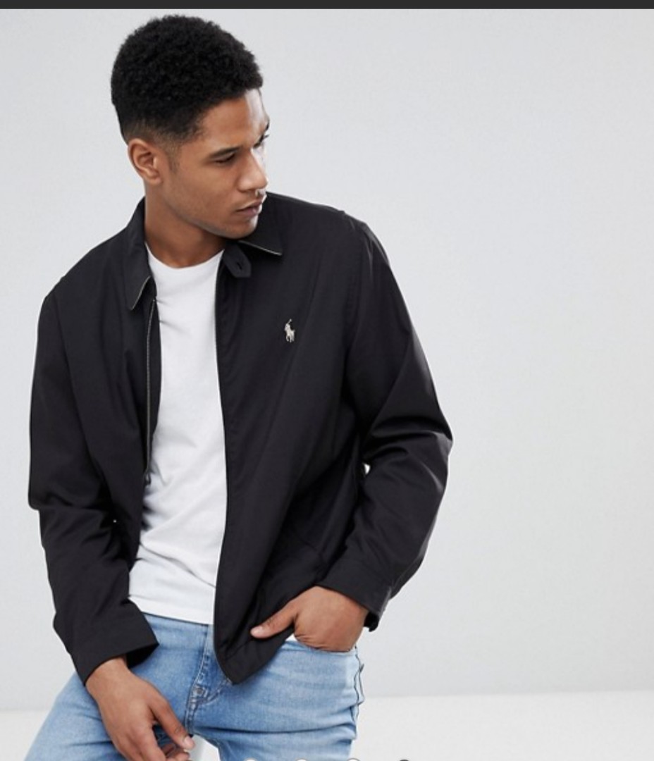Ralph Lauren POLO RALPH LAUREN Harrington Jacket, Swing Top, Men's Size Small cotton black type Vintage Second Hand