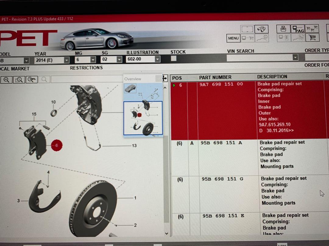 Porsche Macan 95B brake pads. 9A769815100., Car Accessories, Accessories on  Carousell