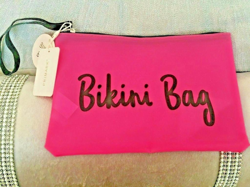 Primark Ladies Pink Bikini Bag Wet Costume Storage Beach Summer Pouch