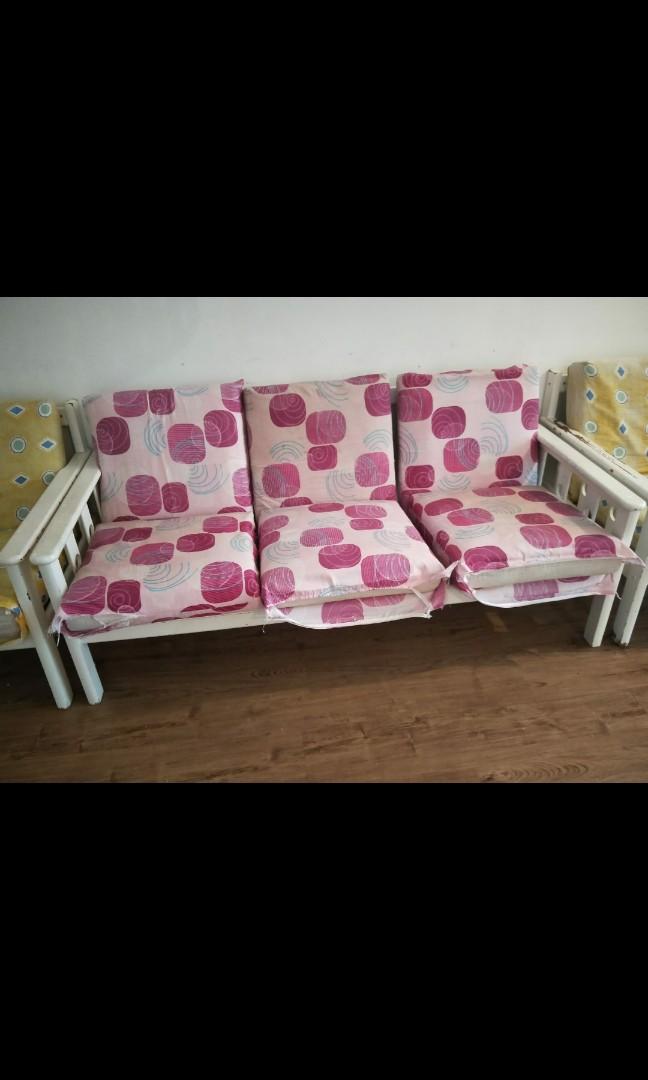 Retro Sofa Set (3+1+1), Furniture & Home Living, Furniture, Sofas on