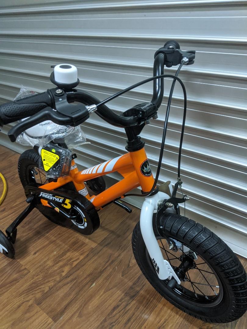 Royal Baby Freestyle 12" Kids Bicycle (Category: Bicycles) located in Singapore. Submitted by kshbicycles (Listing ID 1014510113, Image 2). Description: Seat height is adjustable Removeable training wheels Suitable for 2 years and above Tags: bicycle, bike, raleigh, aleoca, children, kid, kids, sportive, royal, baby, rudge.