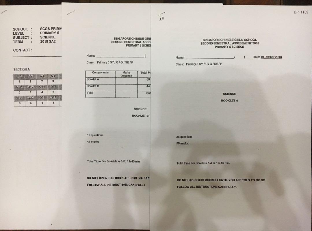 Free Secondary Four Exam Papers Singapore