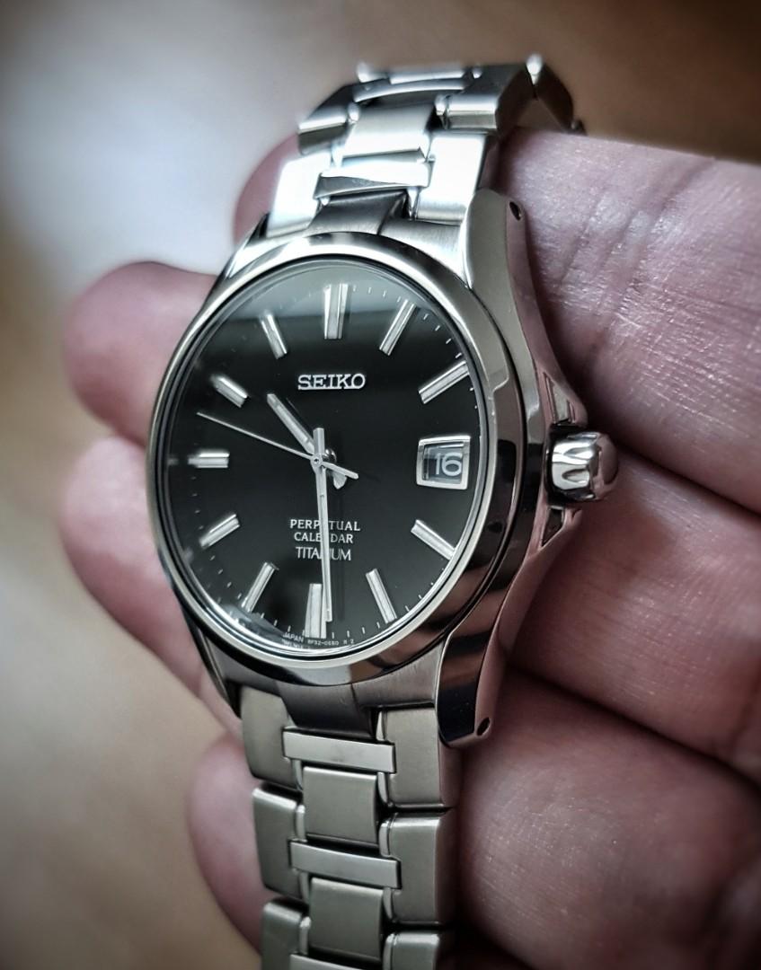 Seiko SBQK077 HAQ Perpetual Calendar Titanium, Men's Fashion, Watches &  Accessories, Watches on Carousell