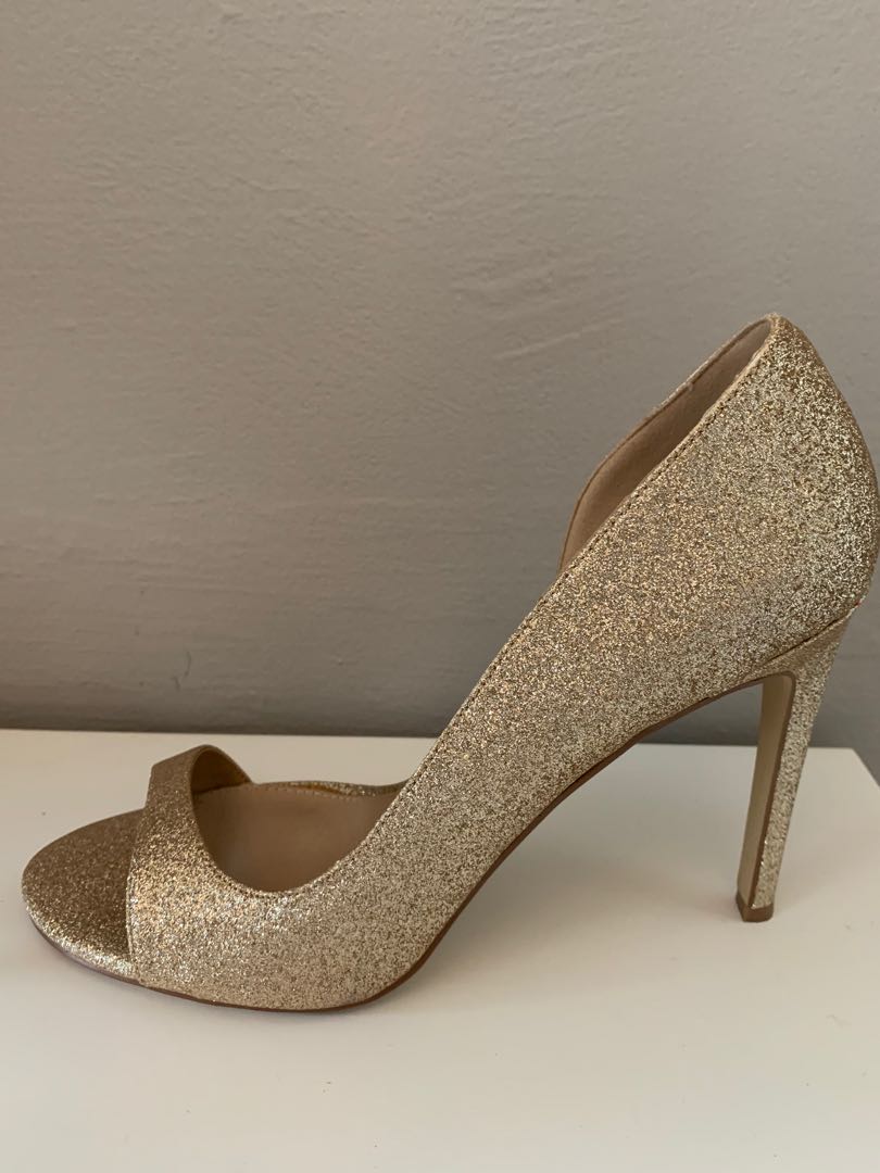 steve madden gold glitter heels