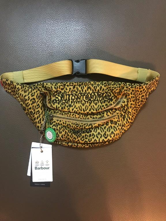 Supreme barbour waxed sales cotton waist bag black