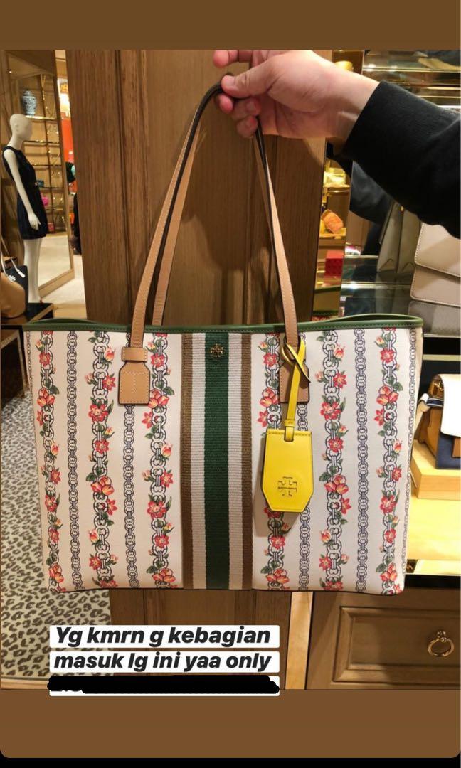 Tory burch gemini discount link canvas floral tote