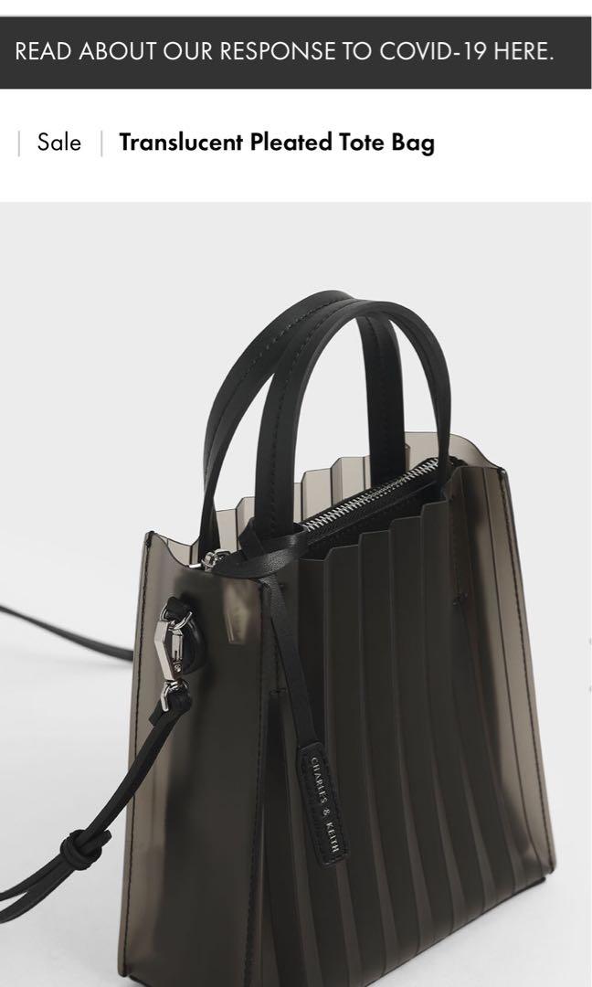 Charles & keith translucent tote bag clearance
