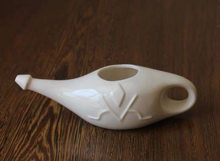 White Ceramic Yoga Neti Pot Nose Allergy Cleaning Big Everything Else On Carousell
