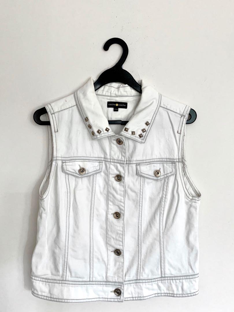 White online demin vest