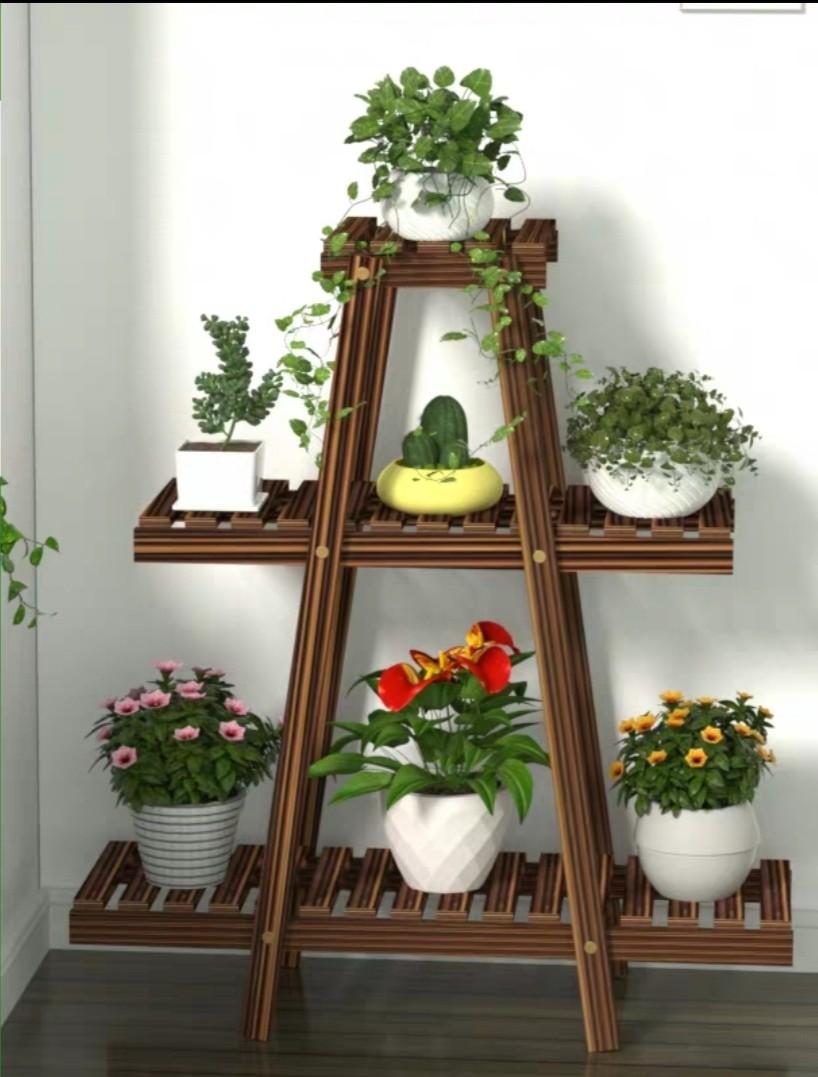 3 Tier Wood Planter Plant Pot Rack Gardening Pots Planters On Carousell
