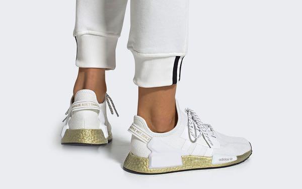 nmd r1 white and gold