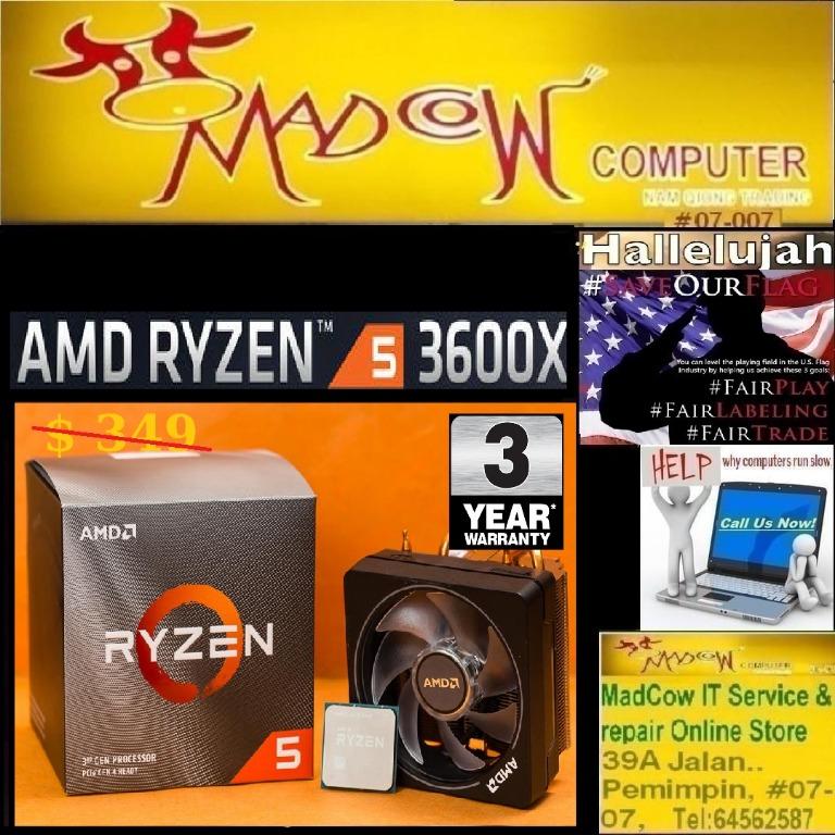 Amd Ryzen 5 3600x 6 Core 3 8ghz Desktop Processor With Wraith Spire Cooler 3y Or