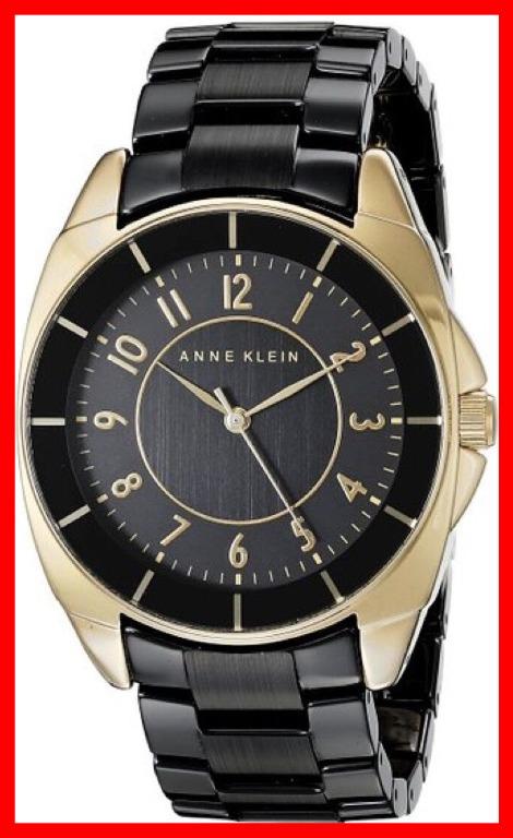 Anne Klein Black Gold 2 Tone Steel and Ceramic Women Watch