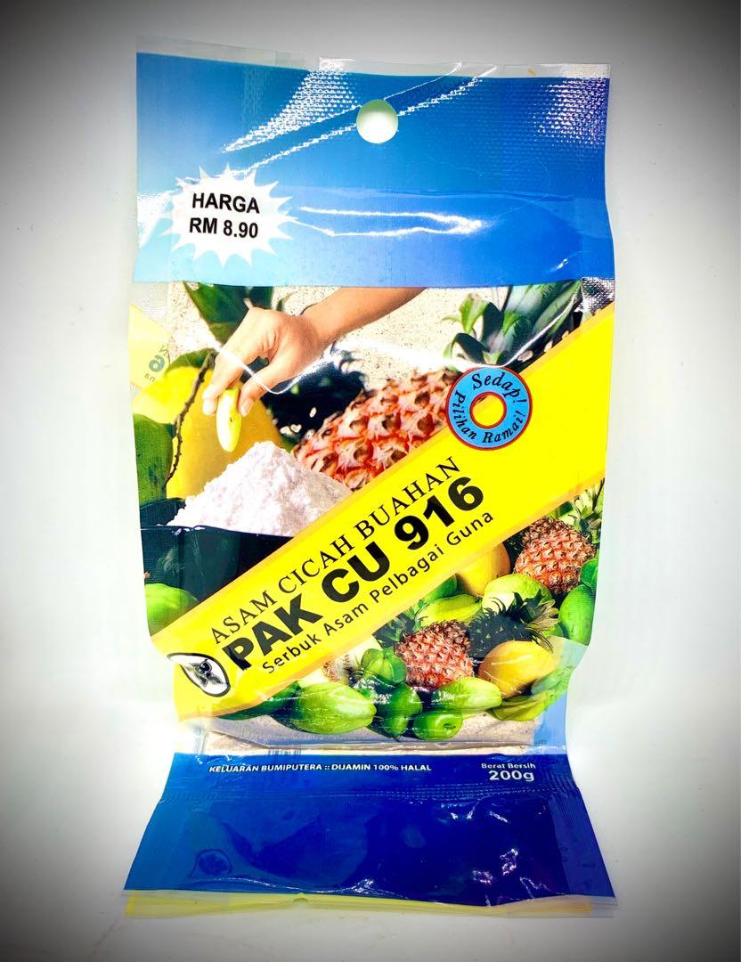 Asam Cicah Buahan Pak Cu 916 Serbuk Asam Pelbagai Guna 1 Packet 200gm Rm6 1 Packet 1kg Rm25 Post Tambah Rm5 Beli Lebih Boleh Diskaun Food Drinks Packaged Snacks On Carousell