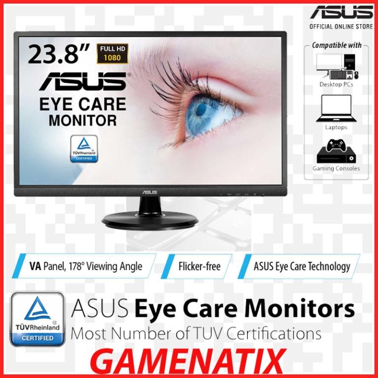 Asus Va249he Eye Care Monitor 23 8 Inch Full Hd Flicker Free Blue Light Filter Anti Glare Hdmi Electronics Computer Parts Accessories On Carousell
