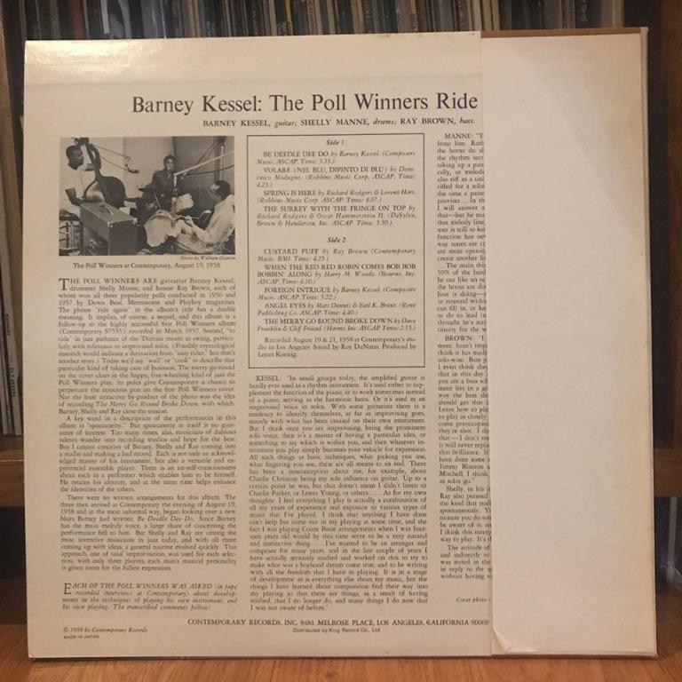 Barney Kessel - The Poll Winners Ride Again LP (Reissue), Hobbies ...