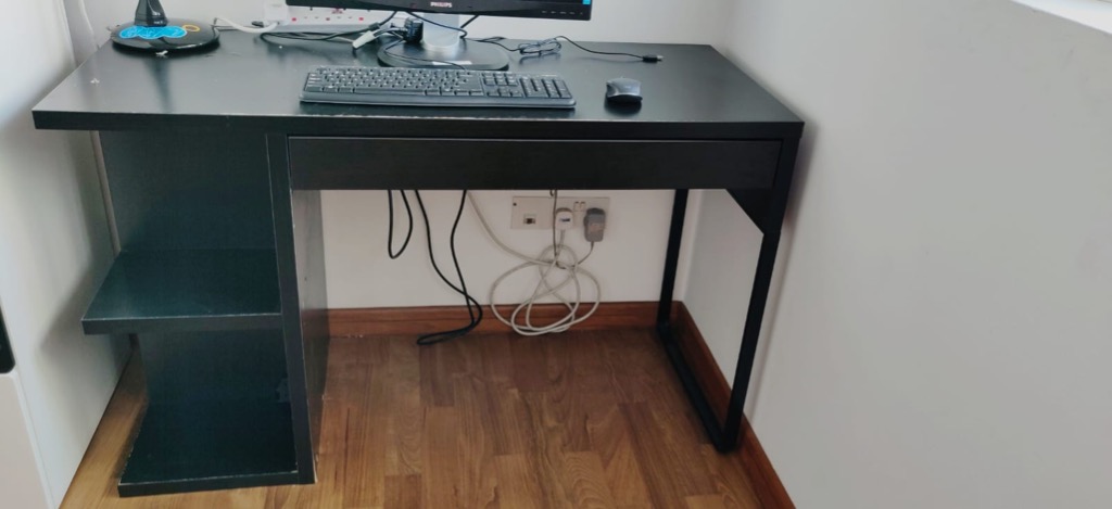 Black Brown Workdesk From Ikea Furniture Tables Chairs On Carousell