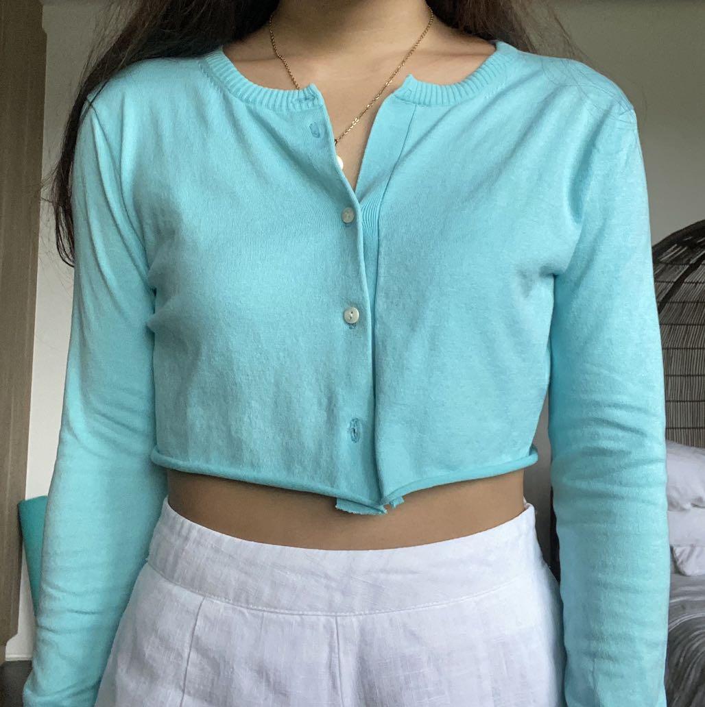 cropped cardigan brandy