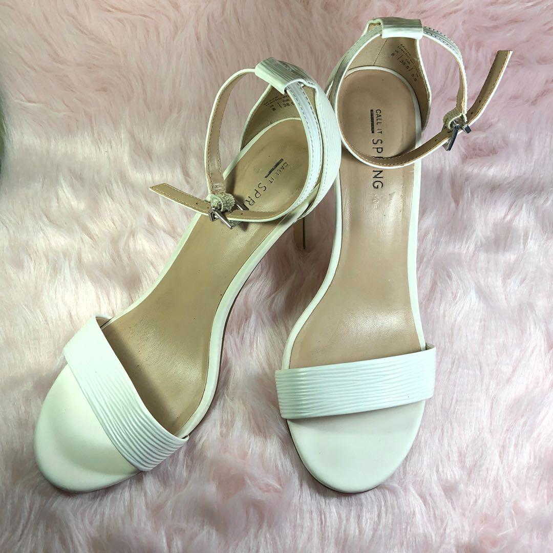 white stilettos shoes