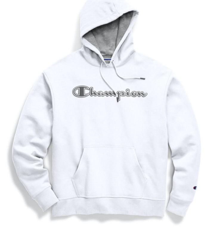 champion pullover hoodie white