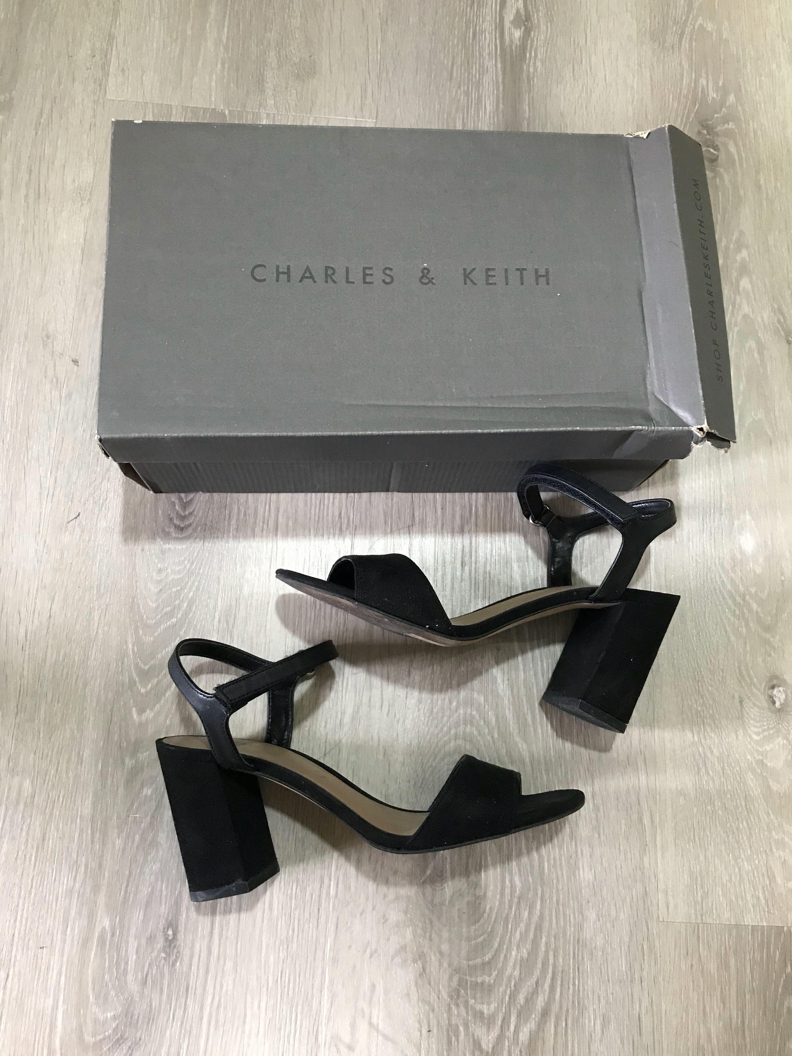 charles and keith black heels