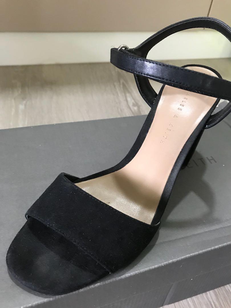  Charles  Keith  Black Suede Strappy Heels Women s Fashion 