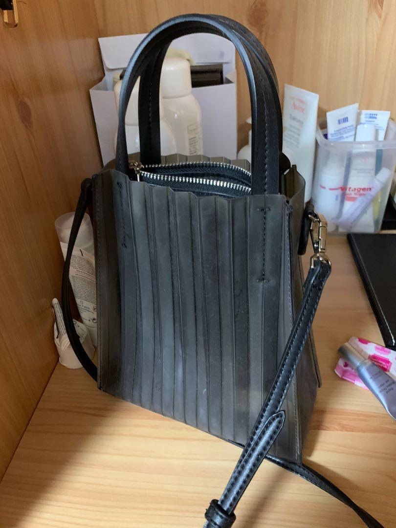 Charles Keith Demo Translucent Pleated Tote Bag