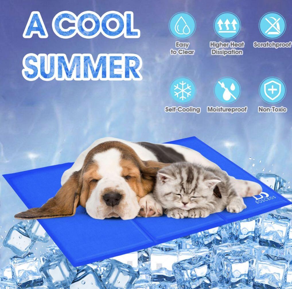 Chilly Mat Cooling Pet Dog Cat Sleep Bed Indoor Summer Cool Gel Pad Mats Cooler
