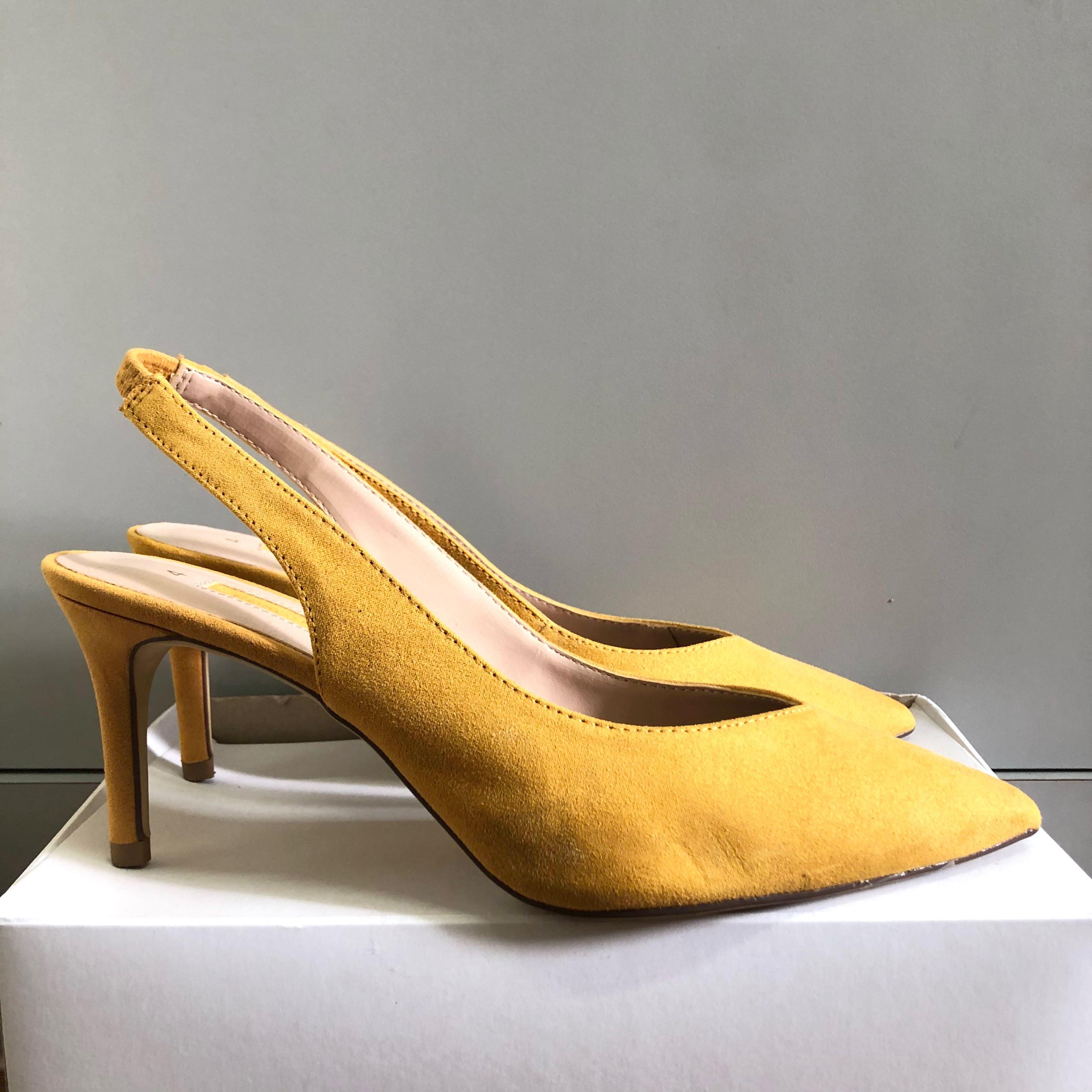 Dorothy Perkins Suede Yellow Slingbacks Women s Fashion Footwear
