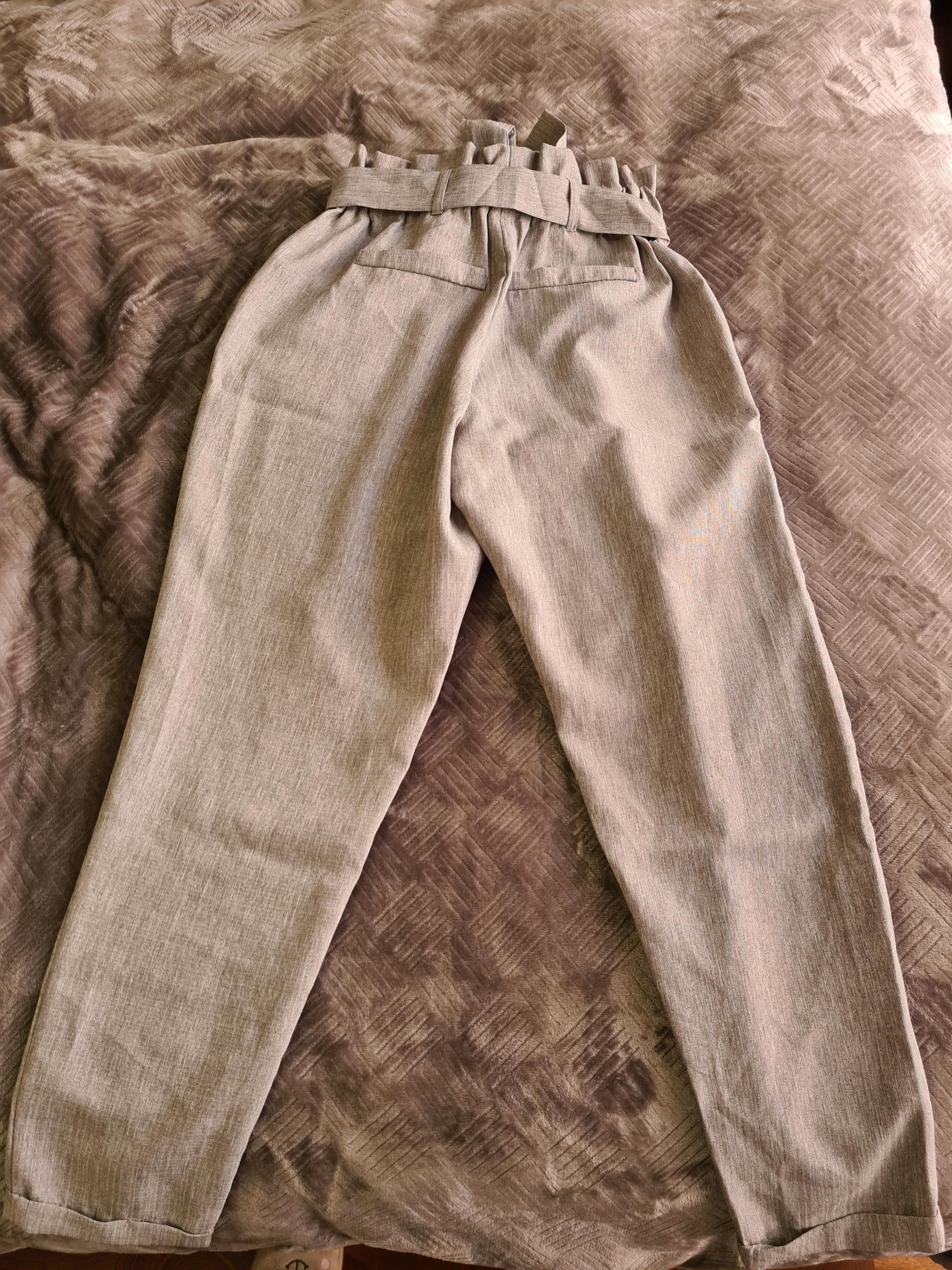 Dotti grey paperbag waist pants, Women 